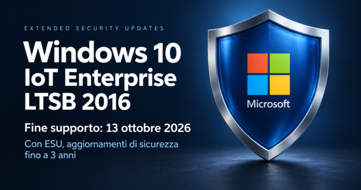 Windows 10 IoT Enterprise LTSB 2016: cosa cambia con la fine del supporto e il programma ESU